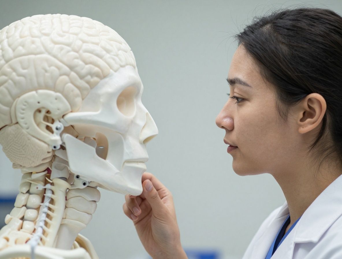 Крупный план модели мозга на белом фоне с медицинскими инструментами — нейронаука и изучение мозга